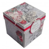 Wedding Invitation – Wedding Gift Box – Explode Box Invite – Butterfly Invitation – Exploding Box – Unique Wedding Card – Red