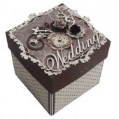 Wedding Exploding Box – Romantic Wedding Invitation – Wedding Greeting Card – Brown Invitation Card – Vintage Card – Floral Invitation Box